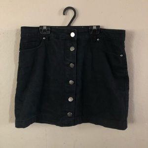 Black button down skirt